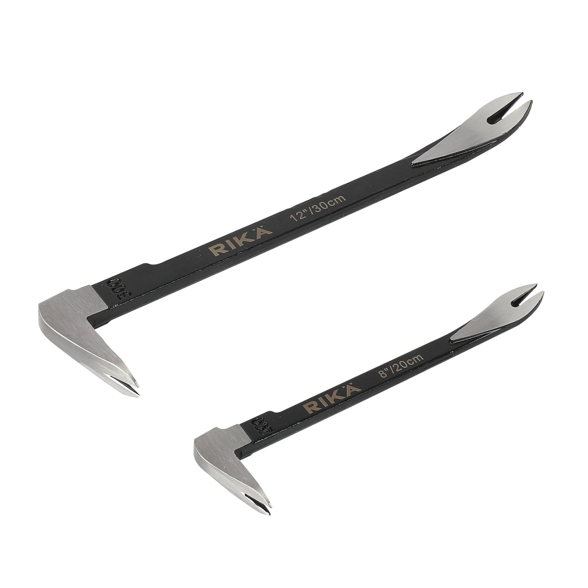 Rikä 2-Piece Nail Puller Set | 8in and 12in Carbon Steel Pry Bars